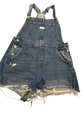 Levis Jeans Premium Big E Cut-Off
Overalls Med Wash Blue Denim Womens
Size Med